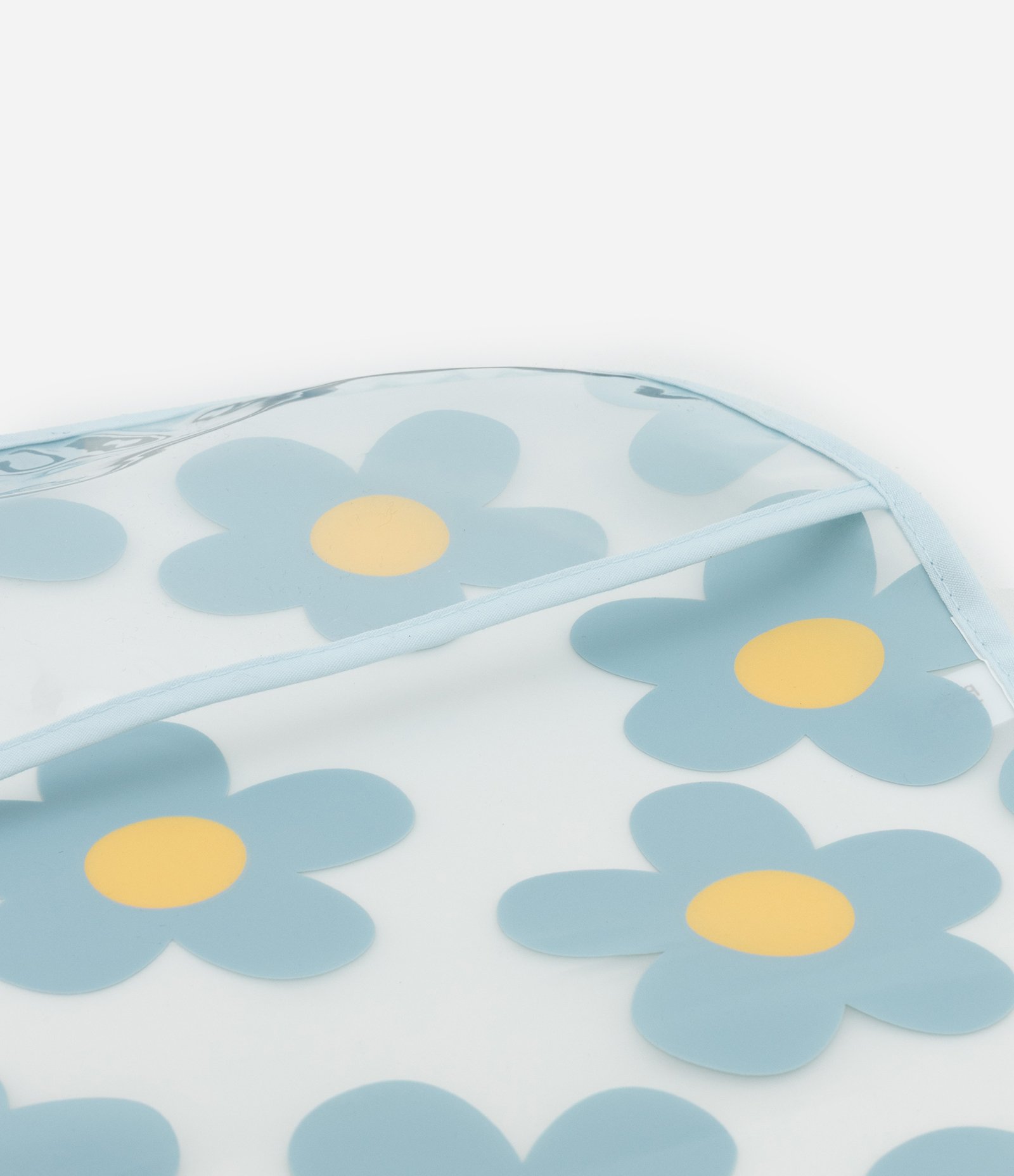 Babador Infantil com Bolso e Estampa Flores - Tam Único Azul 3