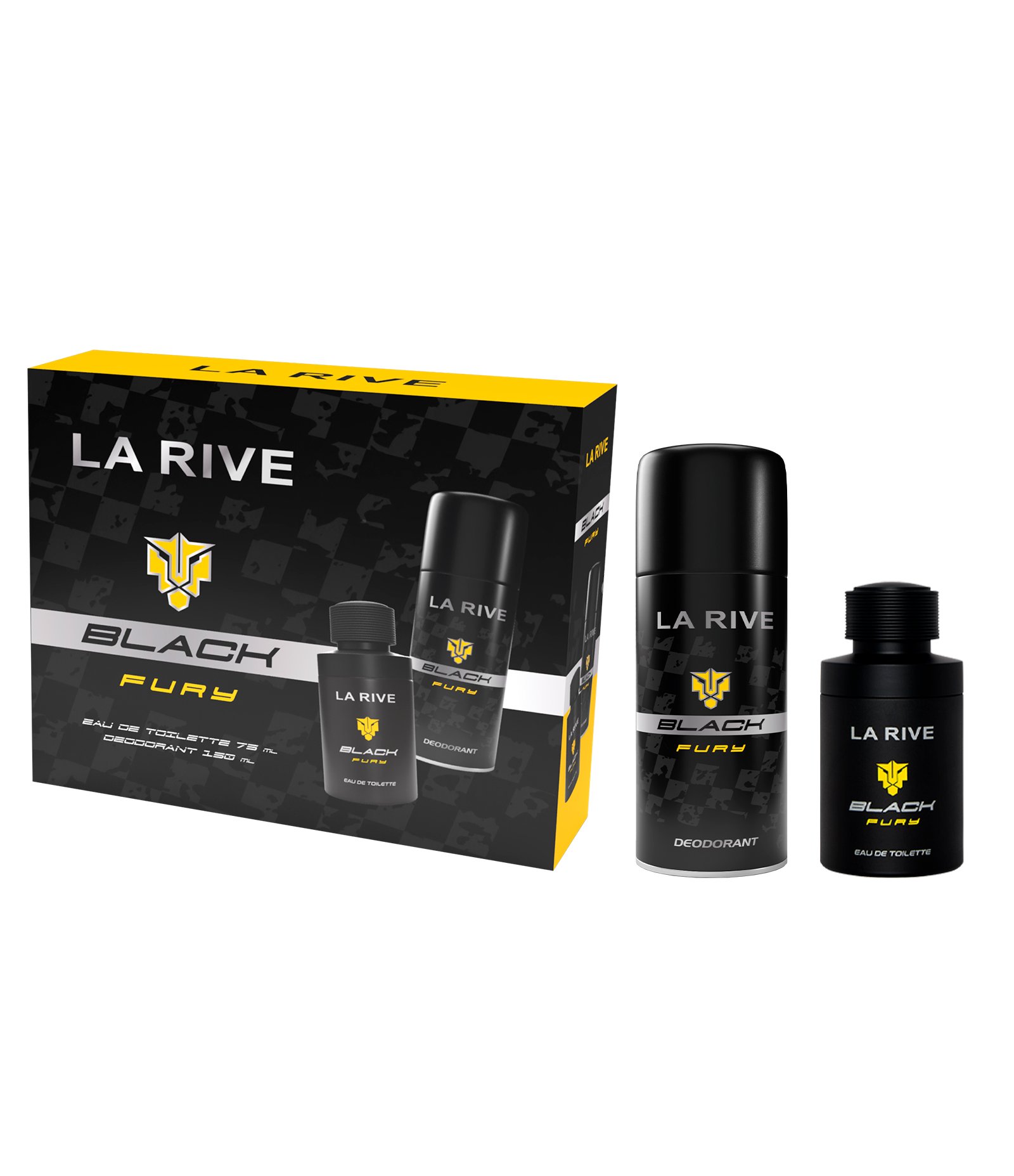 Kit La Rive Perfume Black Fury Eau de Toiltette 75ml + Desodorante 150ml KIT 2