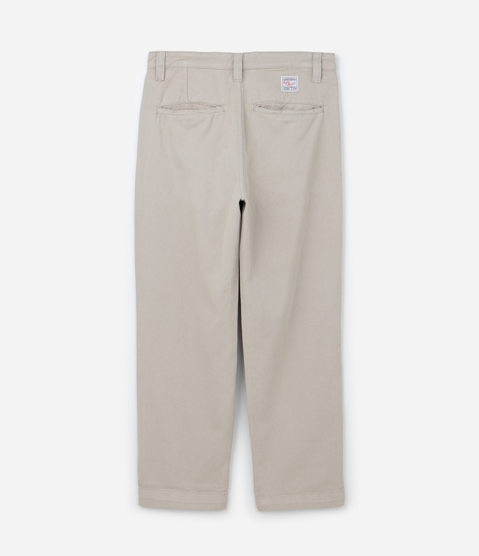 Calça Baggy Chino em Sarja com Bolsos e Detalhe no Cós Bege 6