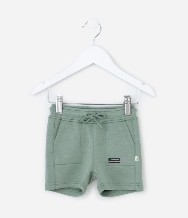 Bermuda Infantil com Bolsinhos e Amarração - Tam 0 a 18 meses