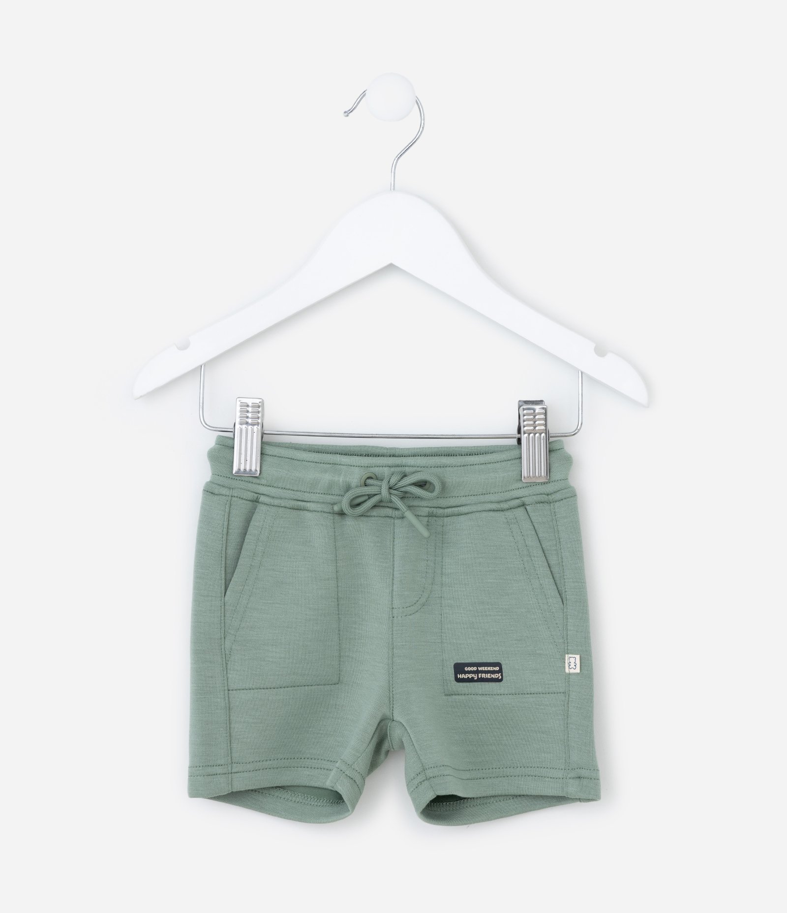 Bermuda Infantil com Bolsinhos e Amarração - Tam 0 a 18 meses Verde 1