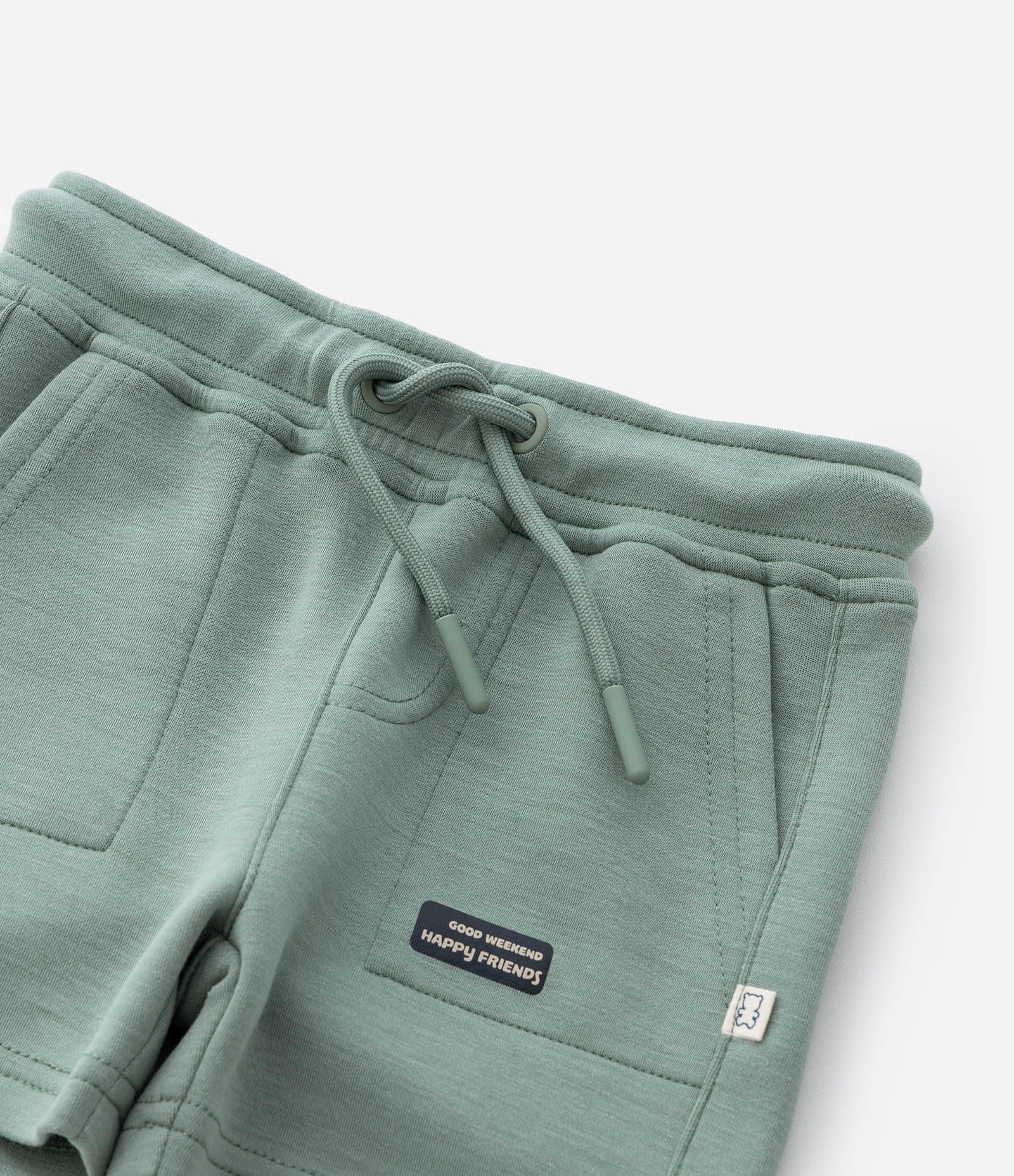 Bermuda Infantil com Bolsinhos e Amarração - Tam 0 a 18 meses Verde 4