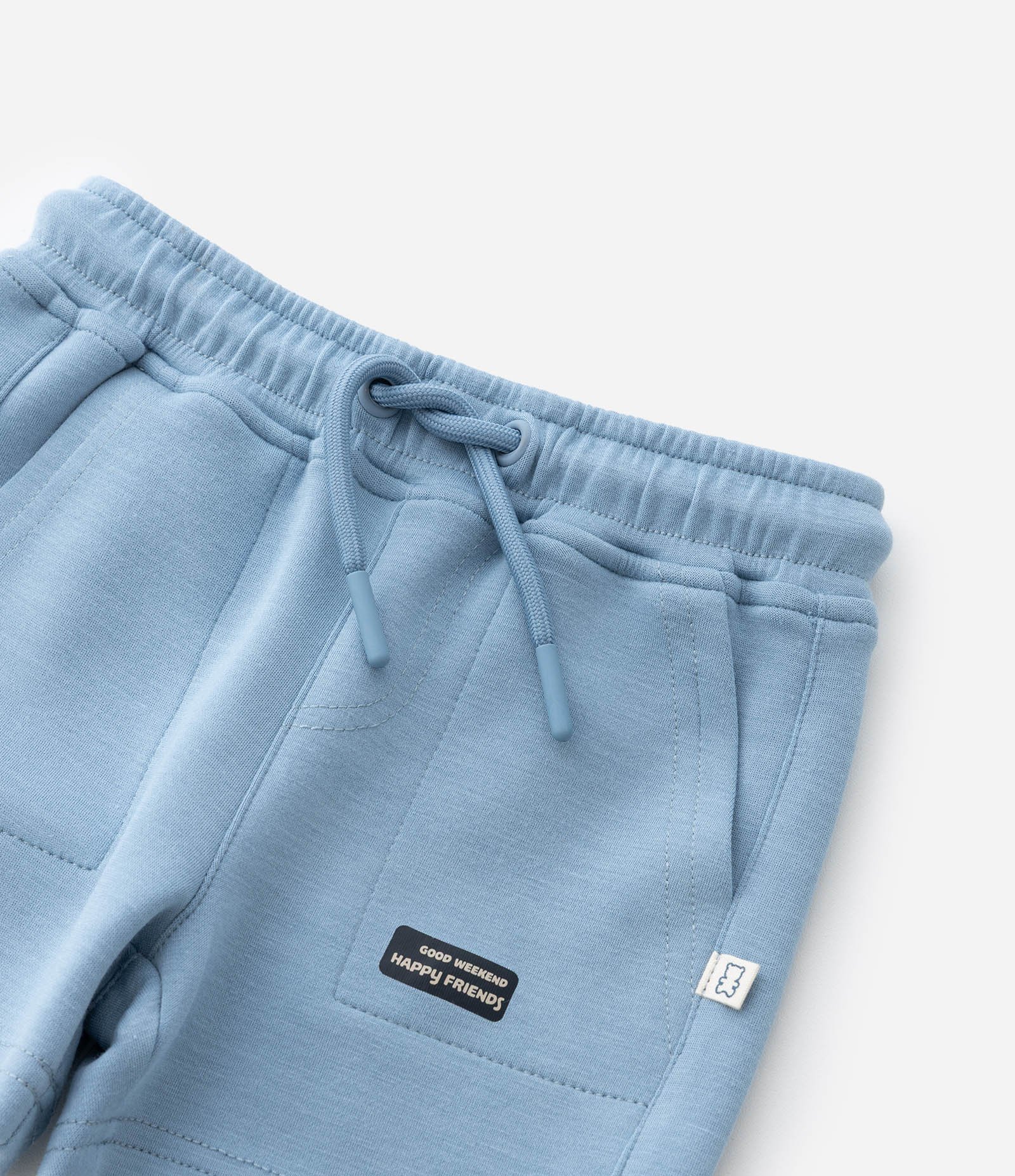 Bermuda Infantil com Bolsinhos e Amarração - Tam 0 a 18 meses Azul 5