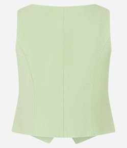 Colete Corset Alfaiatada com Decote U e Barra V