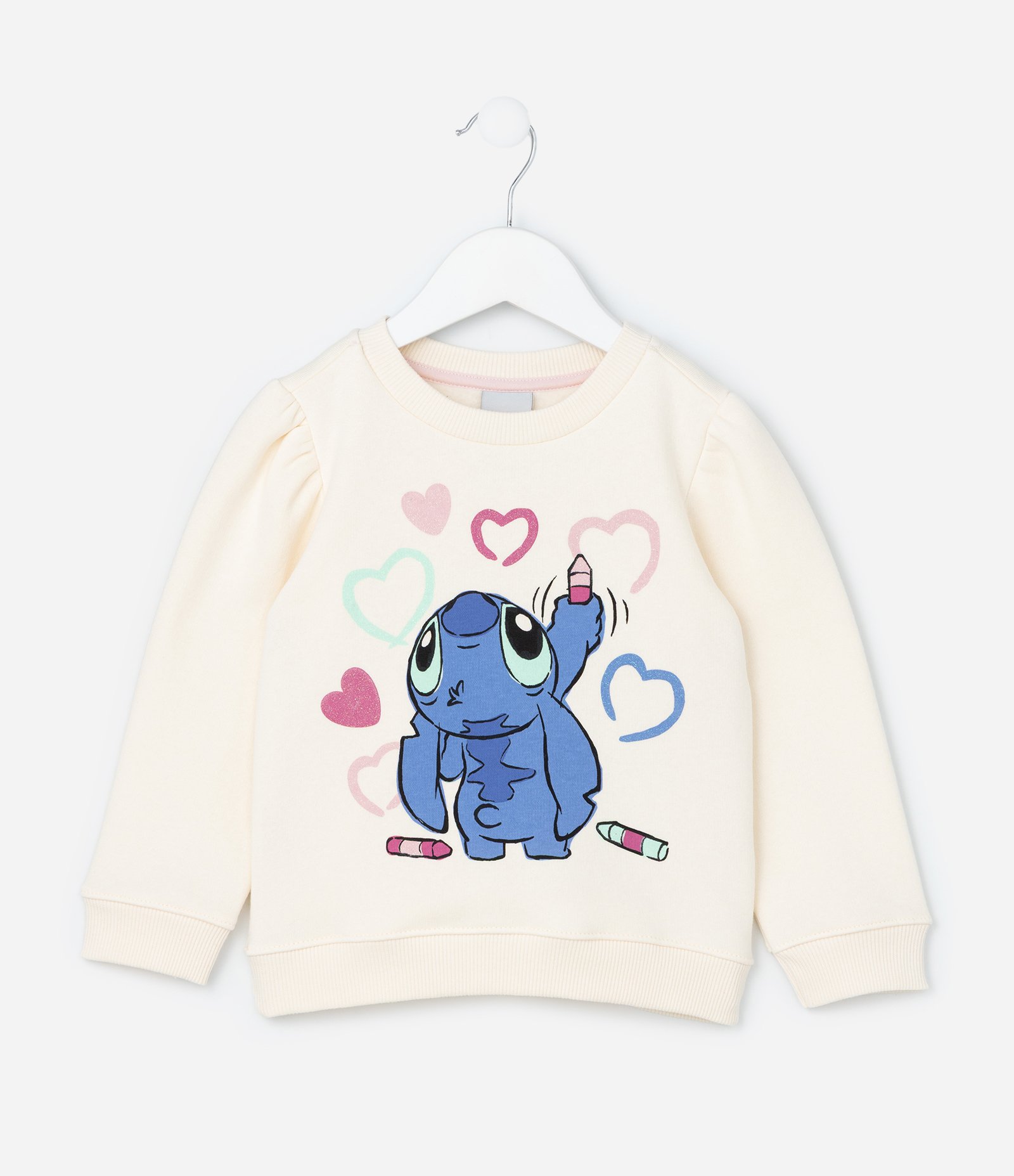 Conjunto Infantil com Estampa do Stitch - Tam 1 a 6 Anos Off White/Azul 2