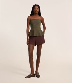 Short Curto Alfaiatado em Viscose Twill