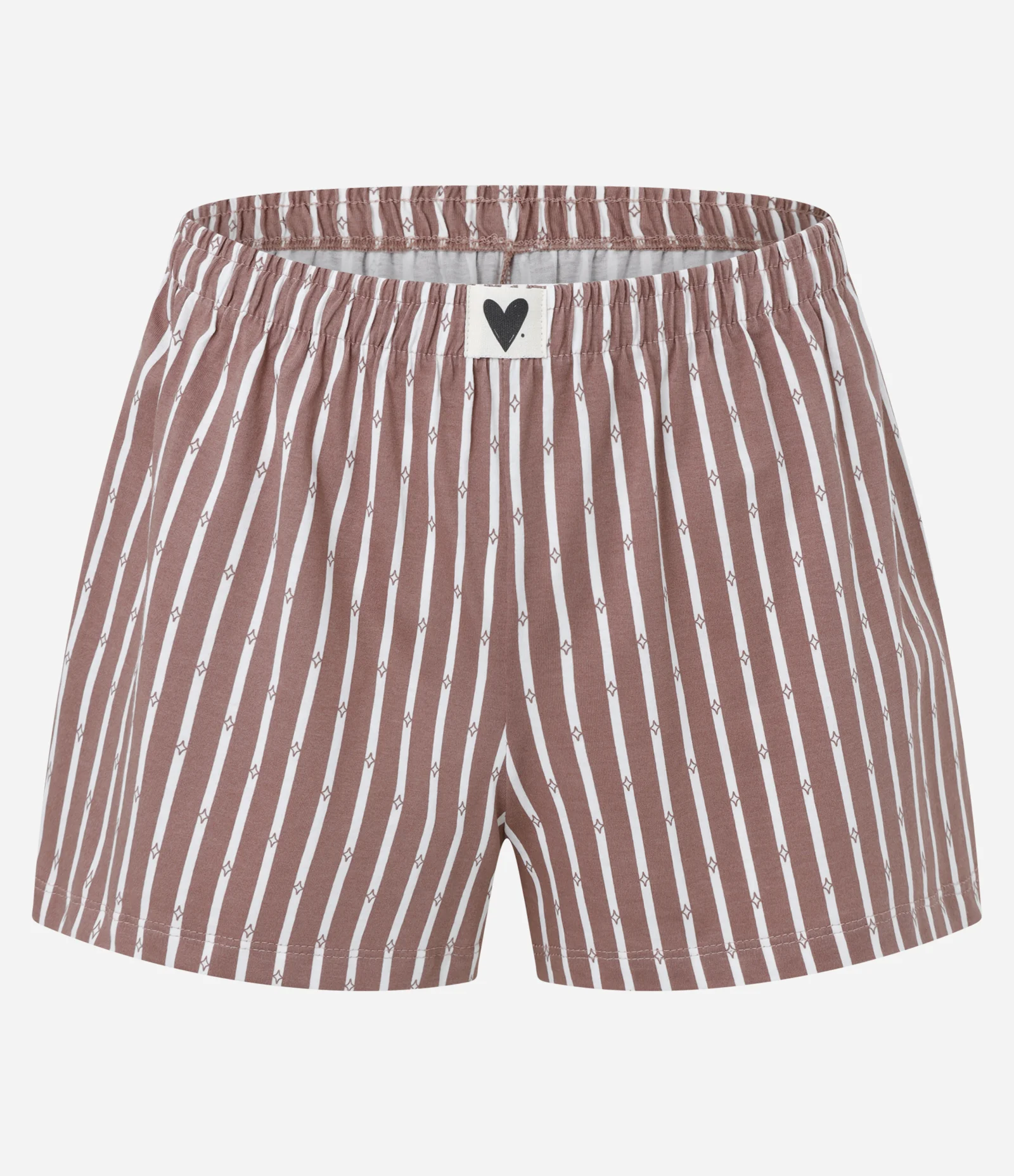 Pijama Short Doll em Algodão com Estampa Combinação Perfeita Branco/Marrom 3