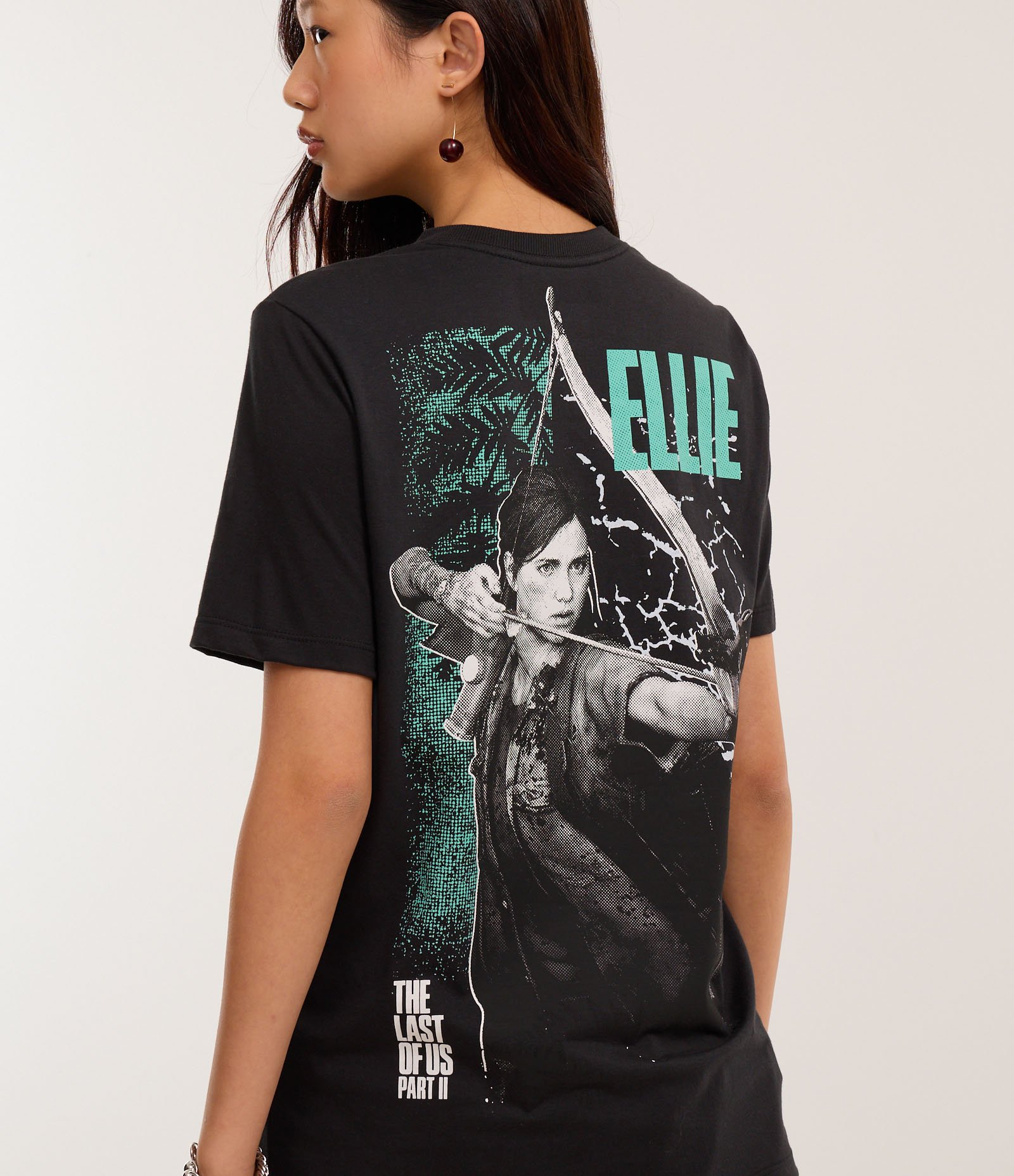 Camiseta em Algodão Estampa Ellie The Last Of Us Preto 4