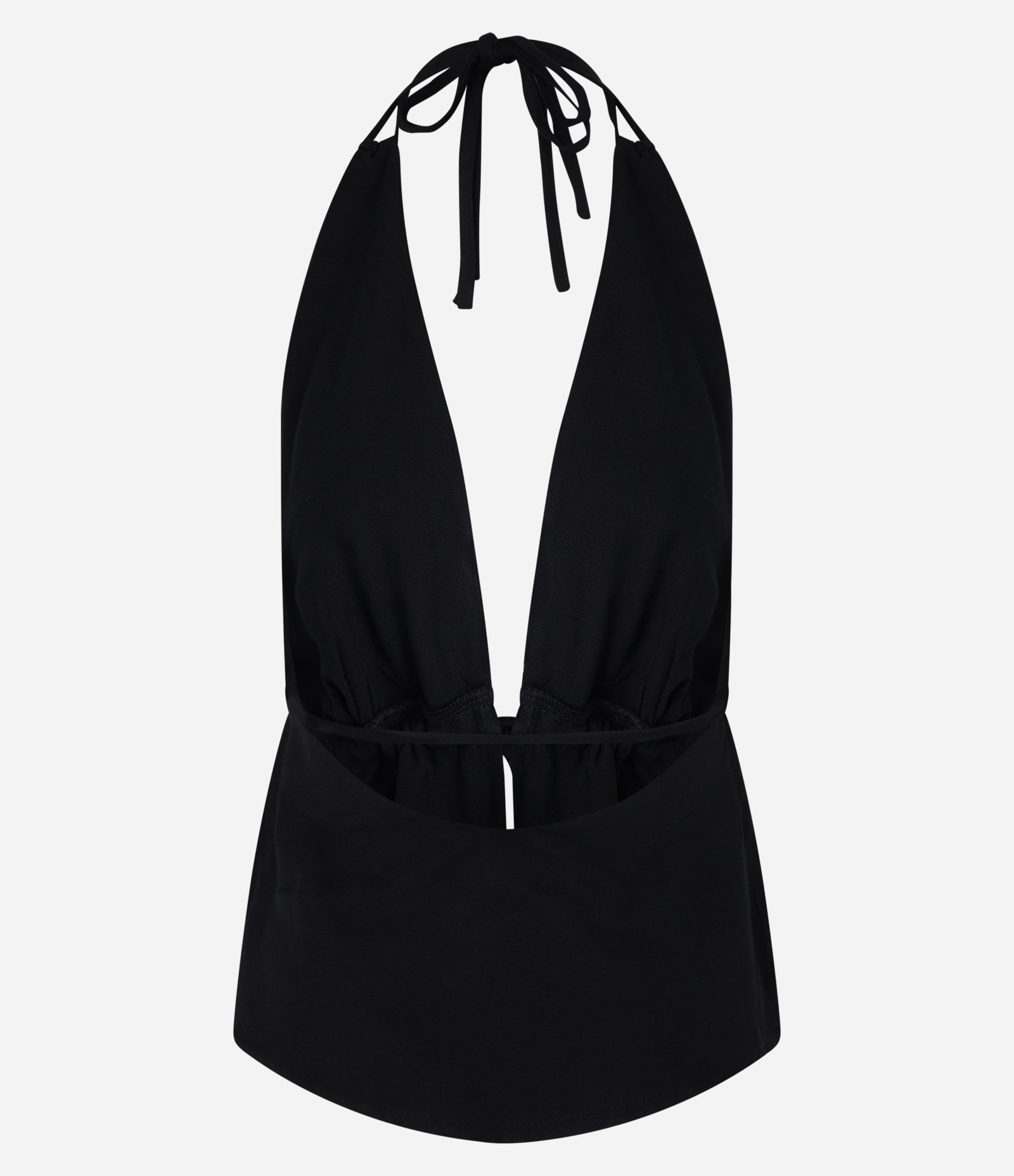 Blusa em Twill  Frente única com Amarração nas Costas Preto 7
