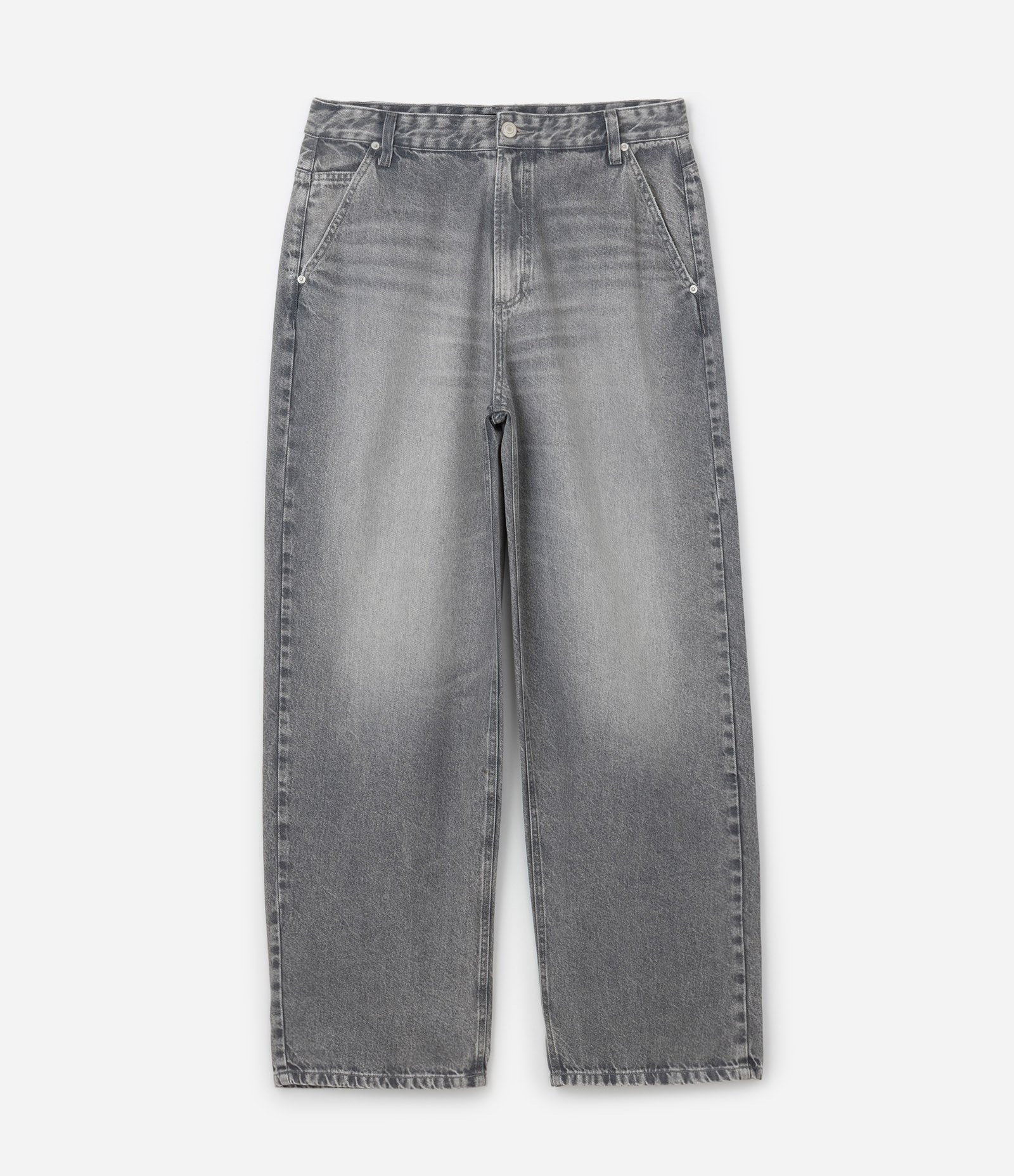 Calça Super Baggy em Jeans com Bolso Faca Frontal Cinza 6