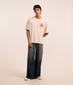 Calça Mega Baggy em Jeans com Argolas