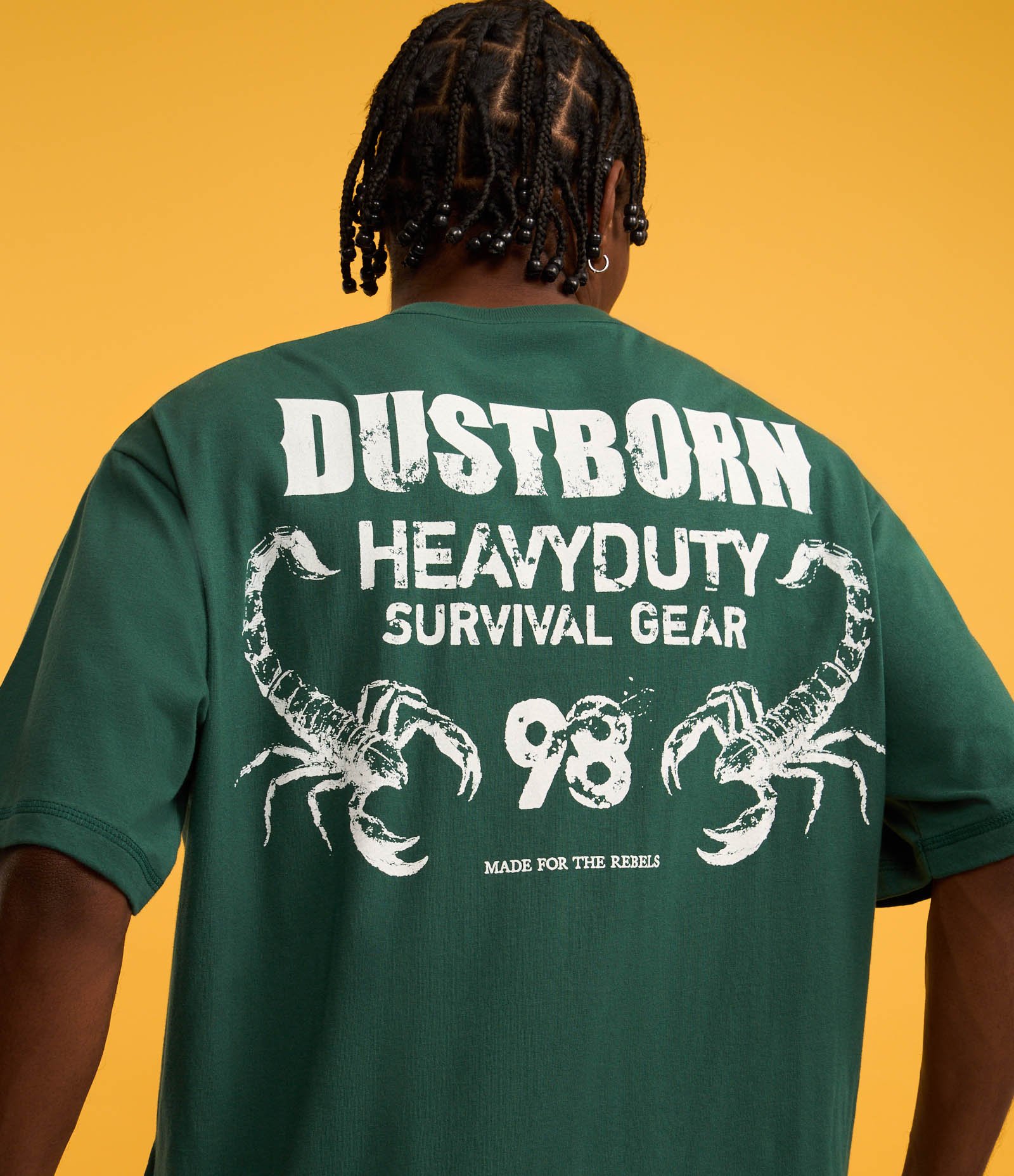 Camiseta Boxy em Algodão com estampa Lettering e Escorpiões Verde 3