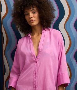 Saída de Praia Camisa em Voal com Mangas 3/4