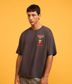 Camiseta Boxy em Algodão com Estampa do Relâmpago Mc Queen