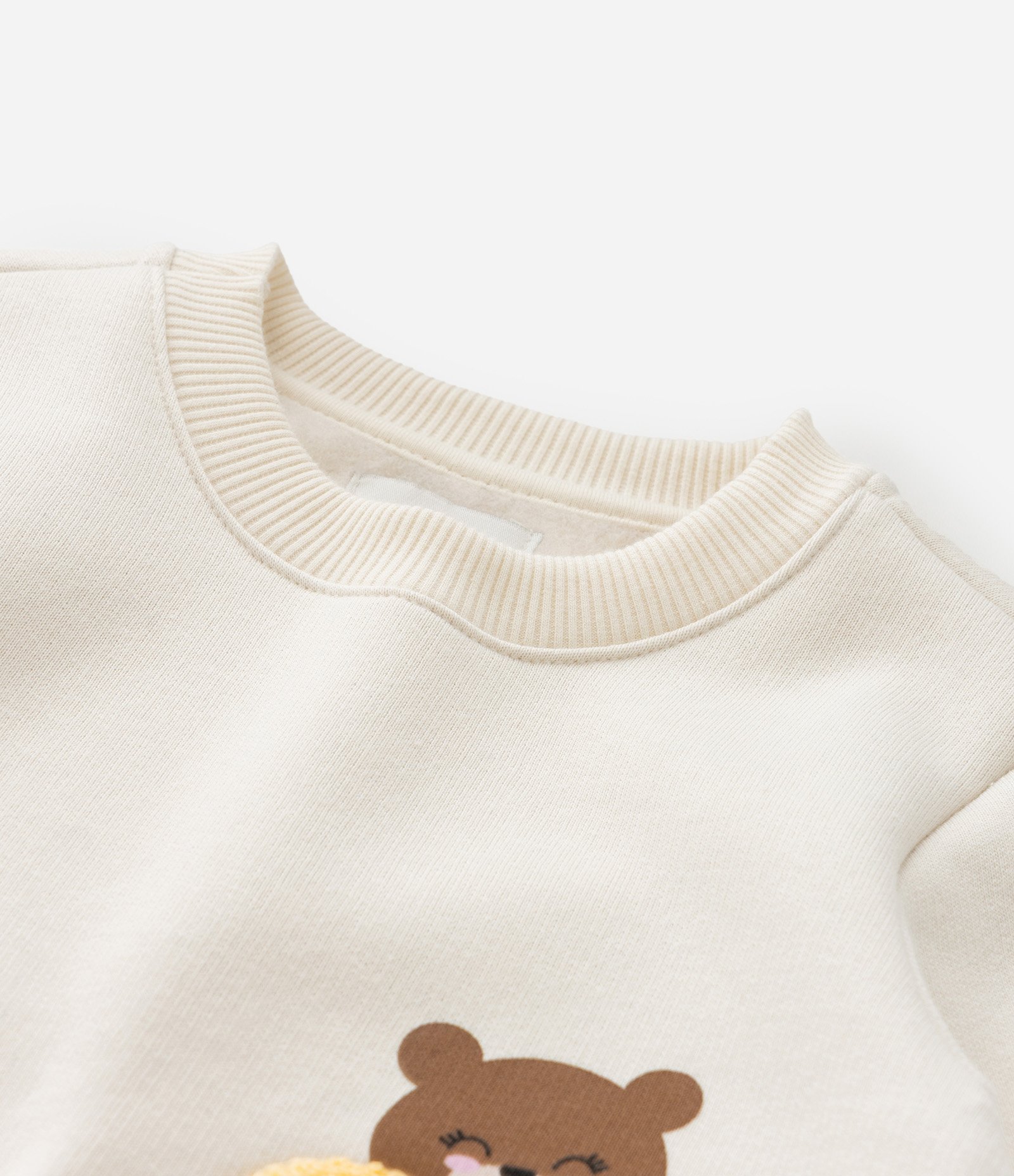 Conjunto Infantil com Bordado Urso e Flor - Tam 1 a 6  Anos Marrom/Bege 9