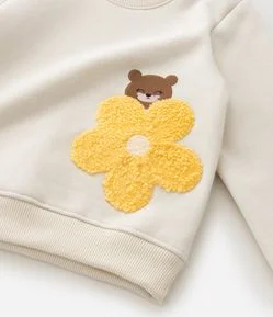 Conjunto Infantil com Bordado Urso e Flor - Tam 1 a 6  Anos