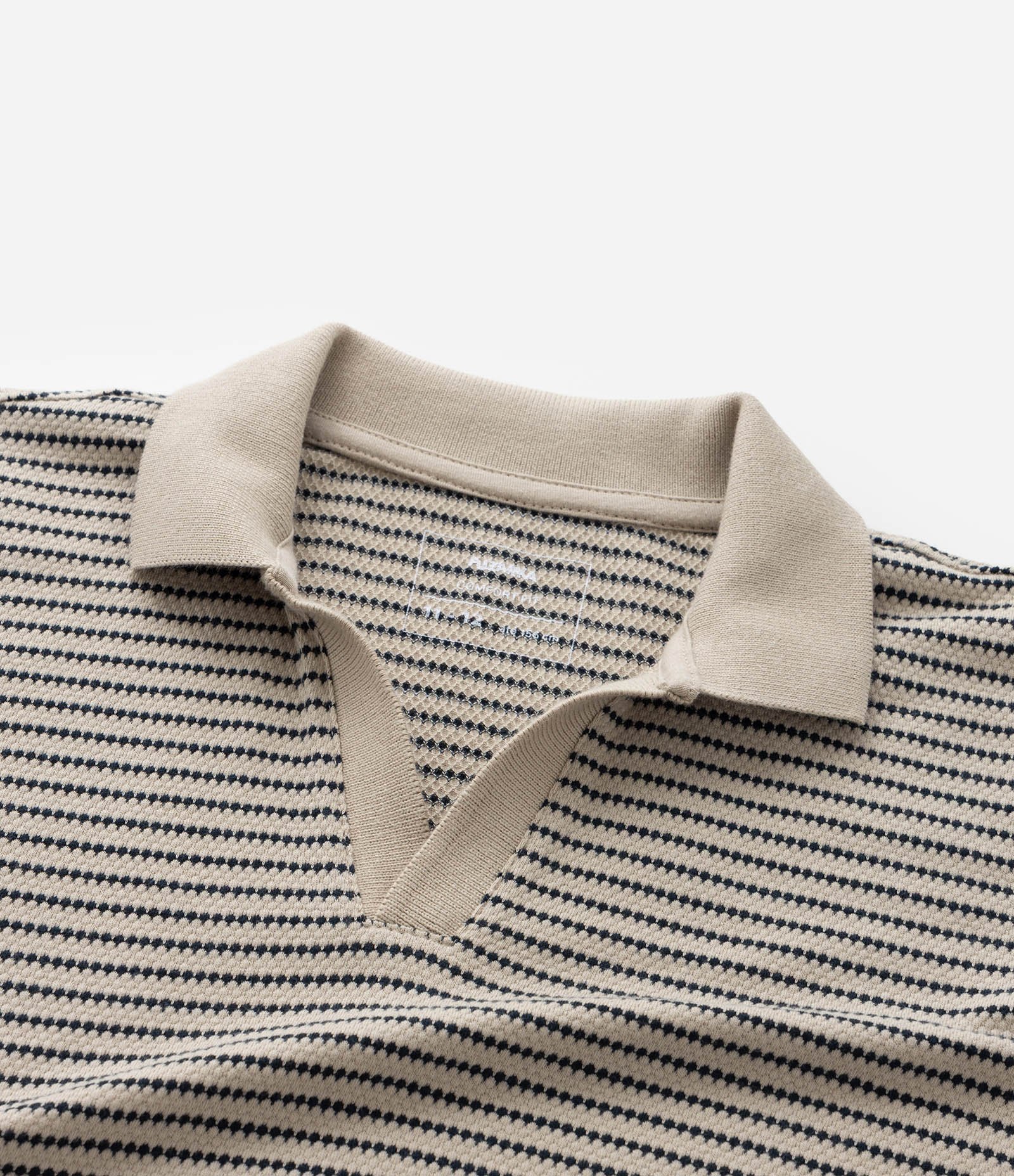 Camiseta Infantil Texturizada com Listras a Fio Tinto - Tam 5 a 14 Anos Bege 6