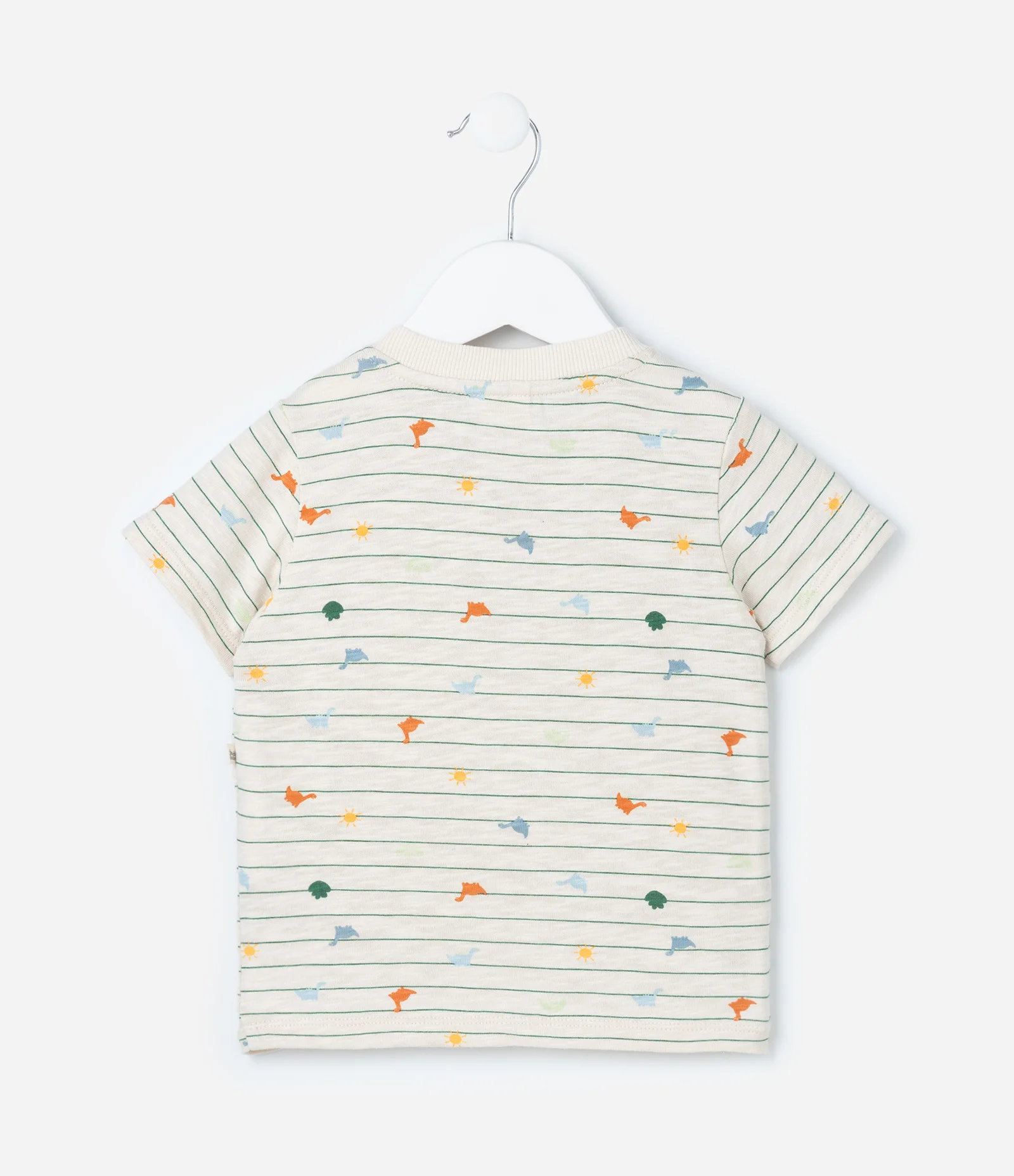Camiseta Infantil com Estampa Mini Dinos - Tam 0 a 18 meses Bege 2