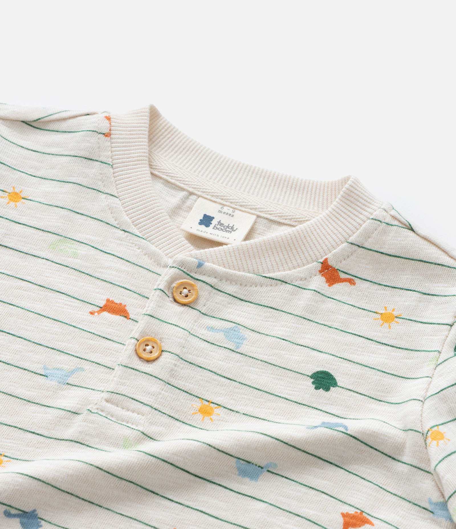 Camiseta Infantil com Estampa Mini Dinos - Tam 0 a 18 meses Bege 4