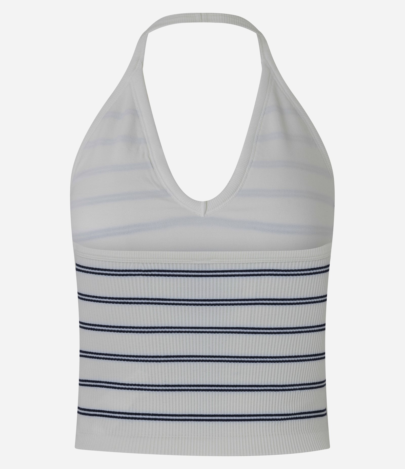 Blusa Frente Única Seamless Listrada Branco 7