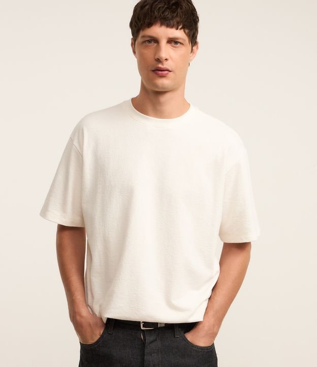 Camiseta Boxy em Algodão Texturizada