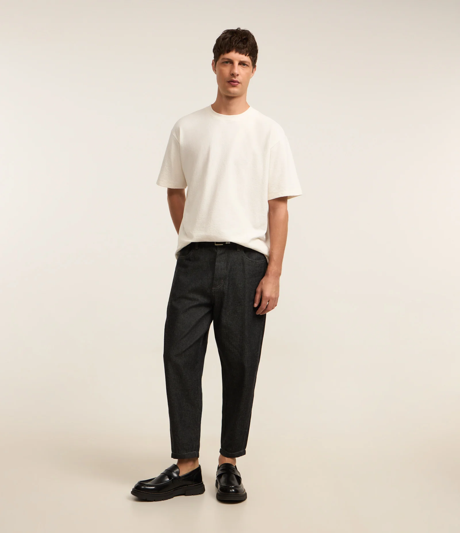 Camiseta Boxy em Algodão Texturizada Branco 2