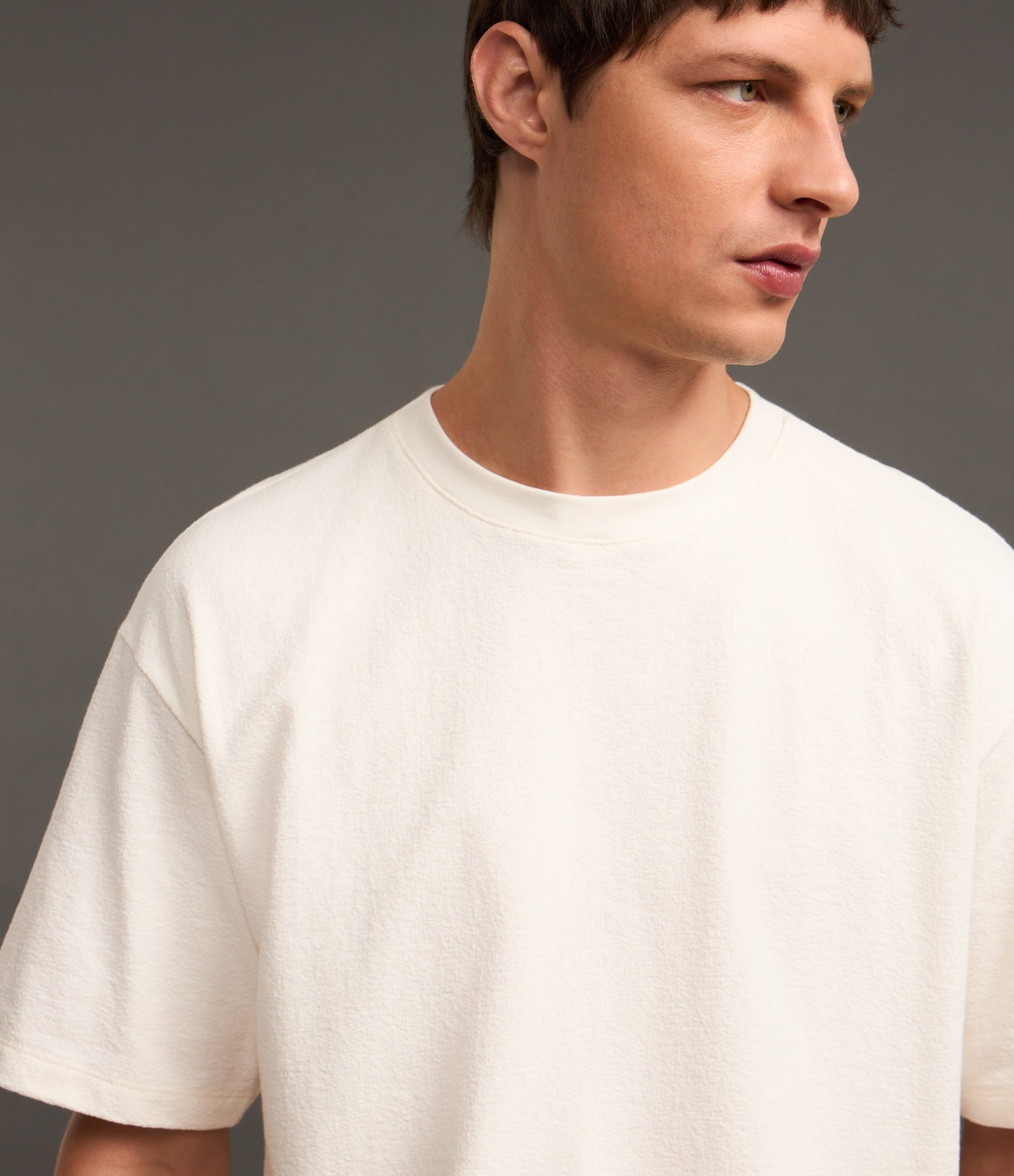 Camiseta Boxy em Algodão Texturizada Branco 3