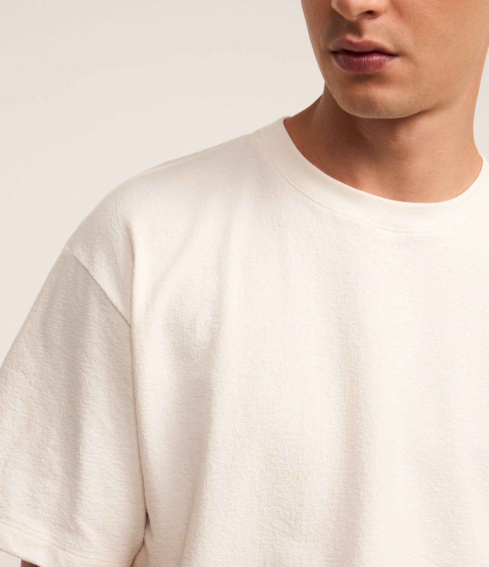 Camiseta Boxy em Algodão Texturizada Branco 5