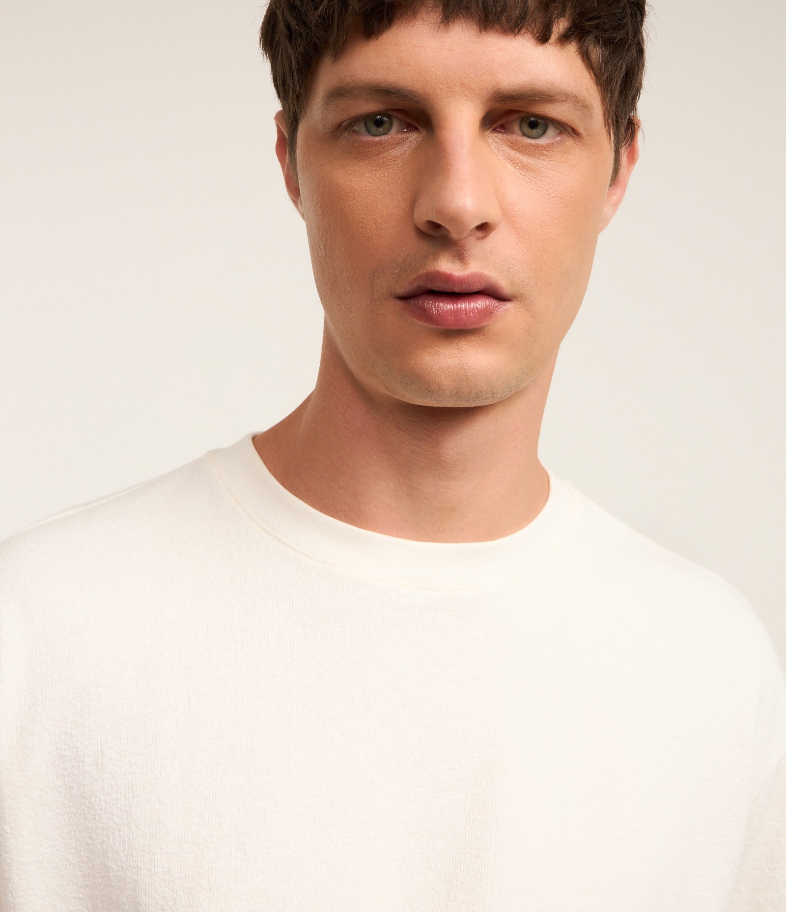 Camiseta Boxy em Algodão Texturizada Branco 6