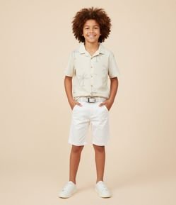 Camisa Infantil Com Estampa Coqueiros E Barcos - Tam 5 a 14 Anos