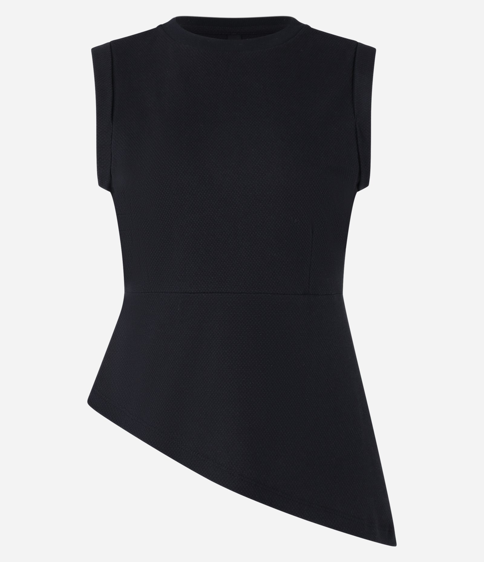 Blusa sem Manga em Algodão com Barra Assimétrica Preto 1