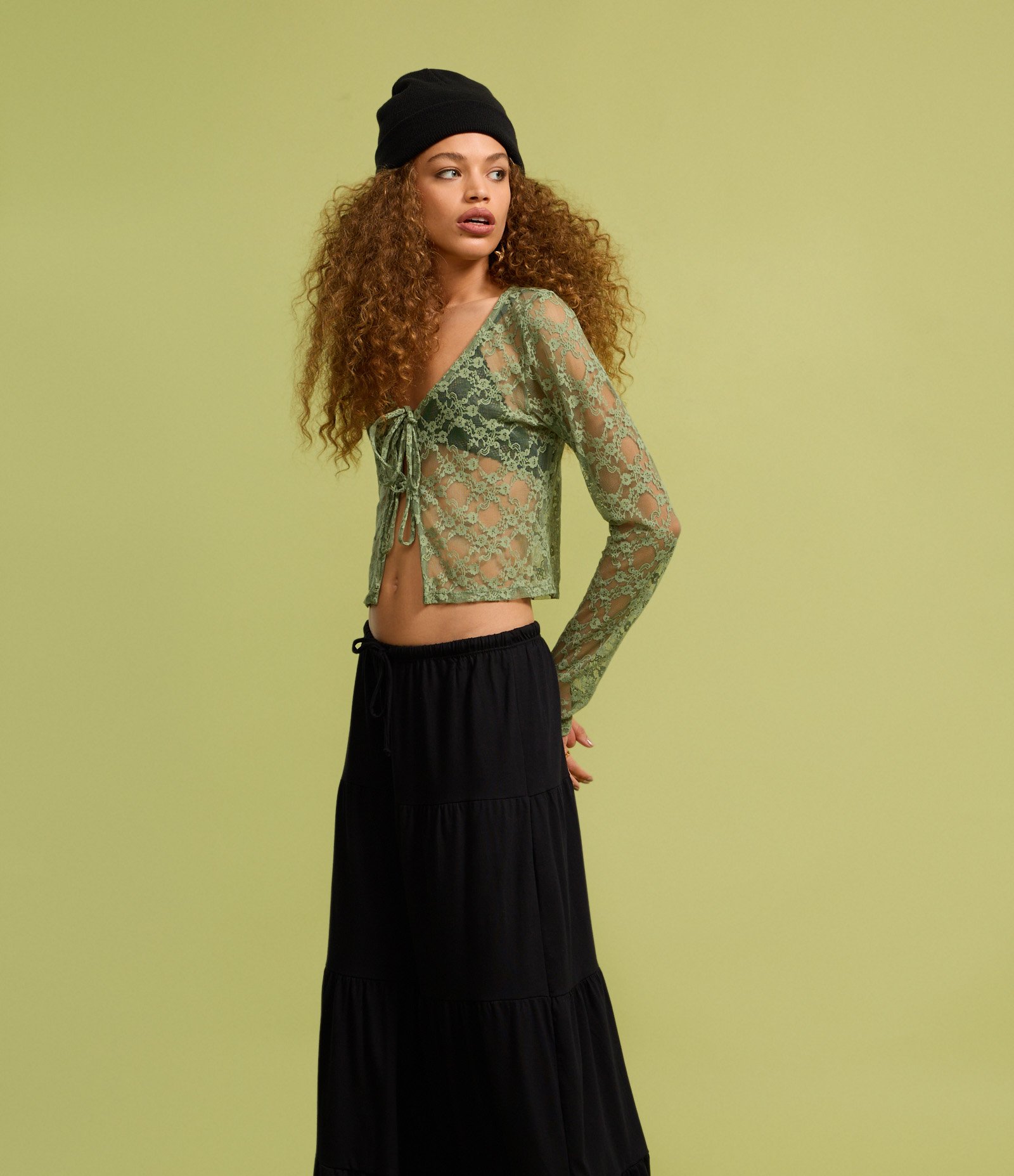 Blusa em Renda com Lacinhos Frontais Verde 5