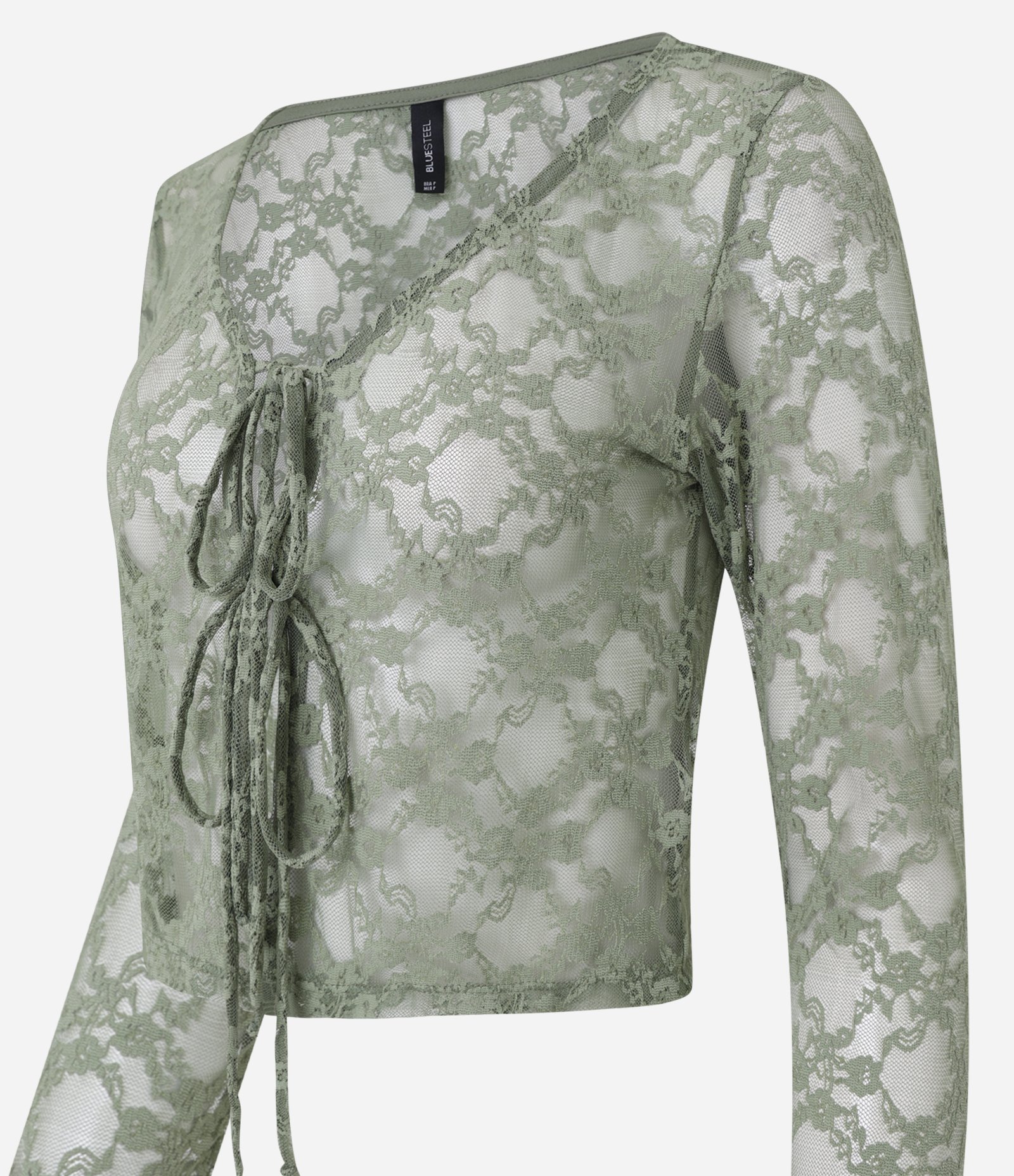 Blusa em Renda com Lacinhos Frontais Verde 7