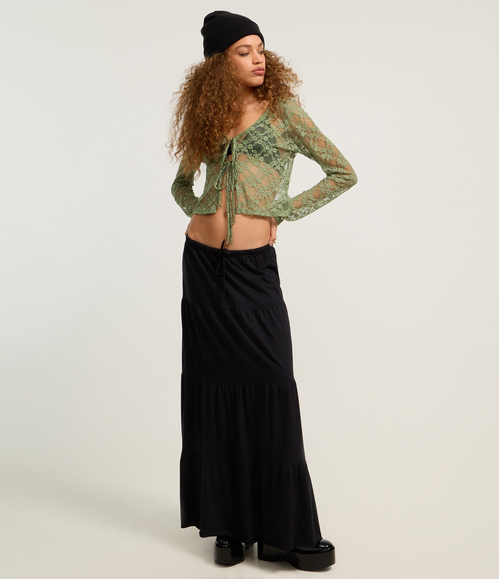 Blusa em Renda com Lacinhos Frontais Verde 2