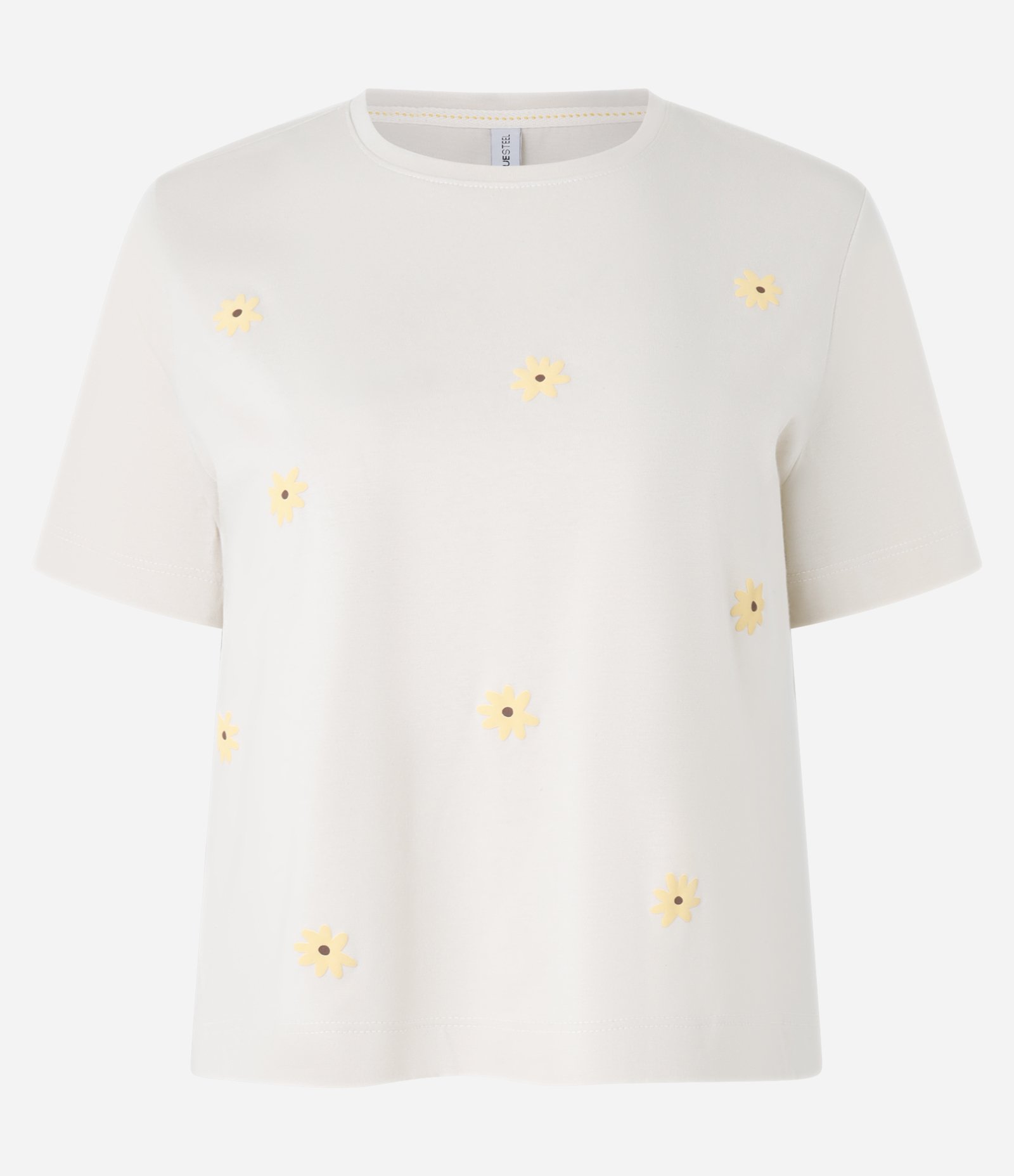 Blusa Baby Look em Algodão com Florzinhas Bege 3