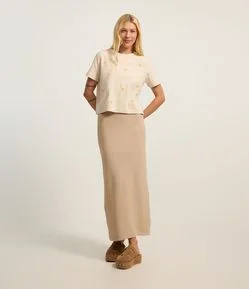 Blusa Baby Look em Algodão com Florzinhas