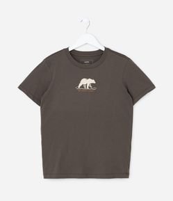 Camiseta Infantil com Estampa Urso - Tam 5 a 14 Anos