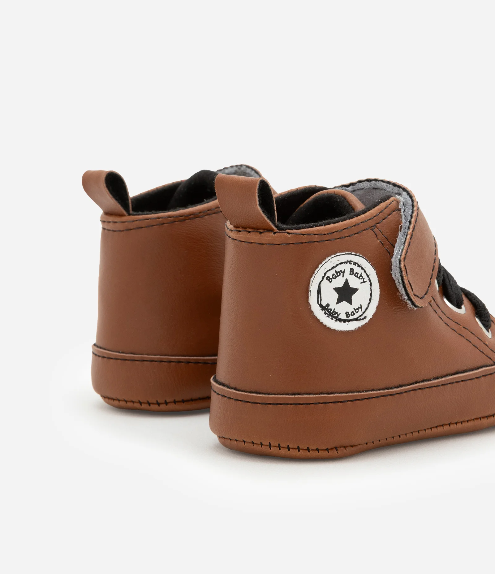 Tênis Abotinado Infantil com Velcro e Cadarço - Tam 15 a 19 Marrom 2