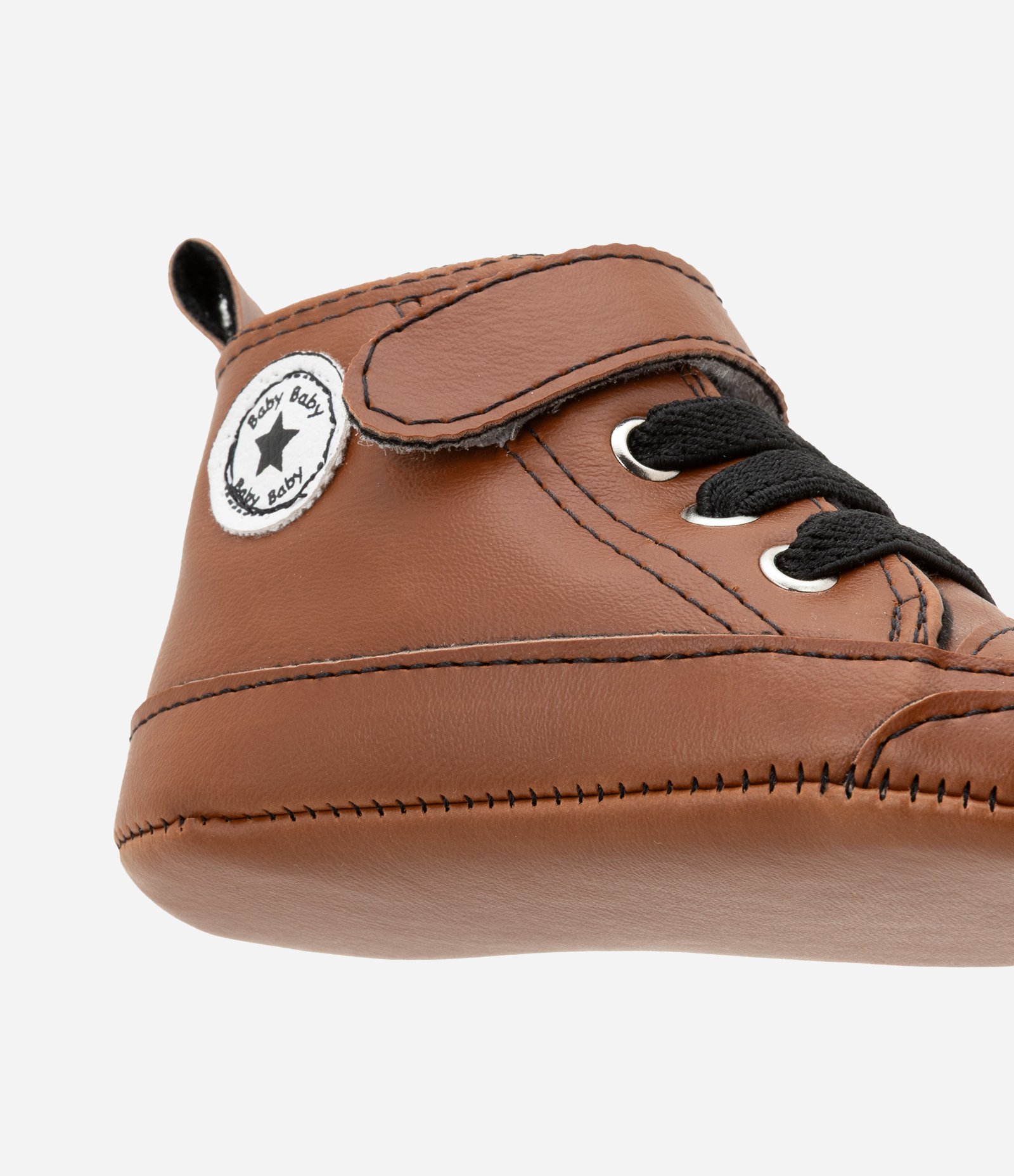 Tênis Abotinado Infantil com Velcro e Cadarço - Tam 15 a 19 Marrom 4