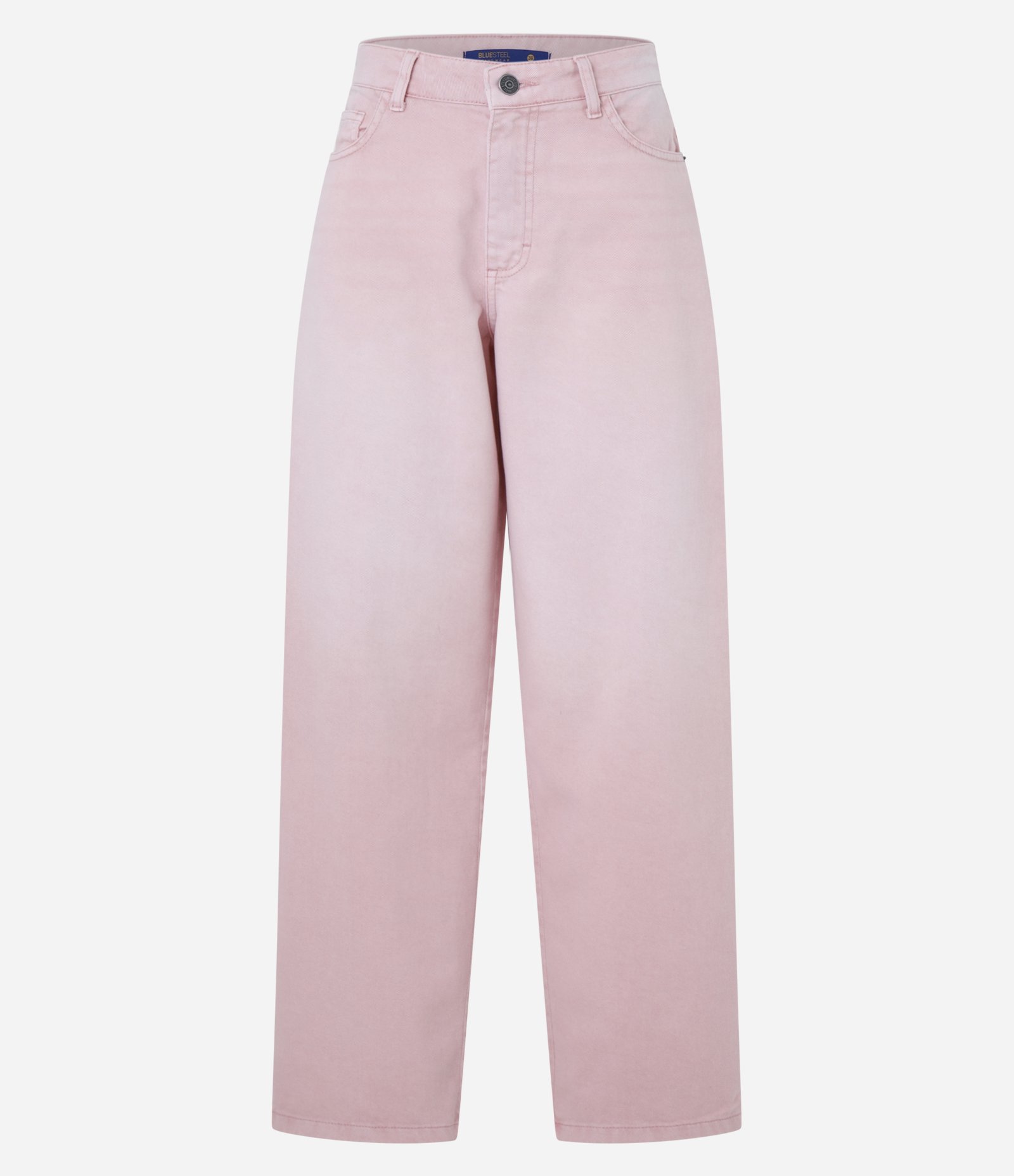 Calça Slouchy em Jeans com Cintura Alta e Tingimento Cationizado Rosa 6