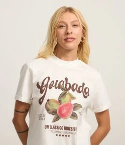 Blusa em Algodão com Golinha Alta e Estampa Goiabada