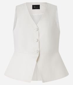 Colete Peplum Alfaitado com Abotoamento