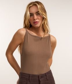 Body em Poliamida Seamless com Alças Finas