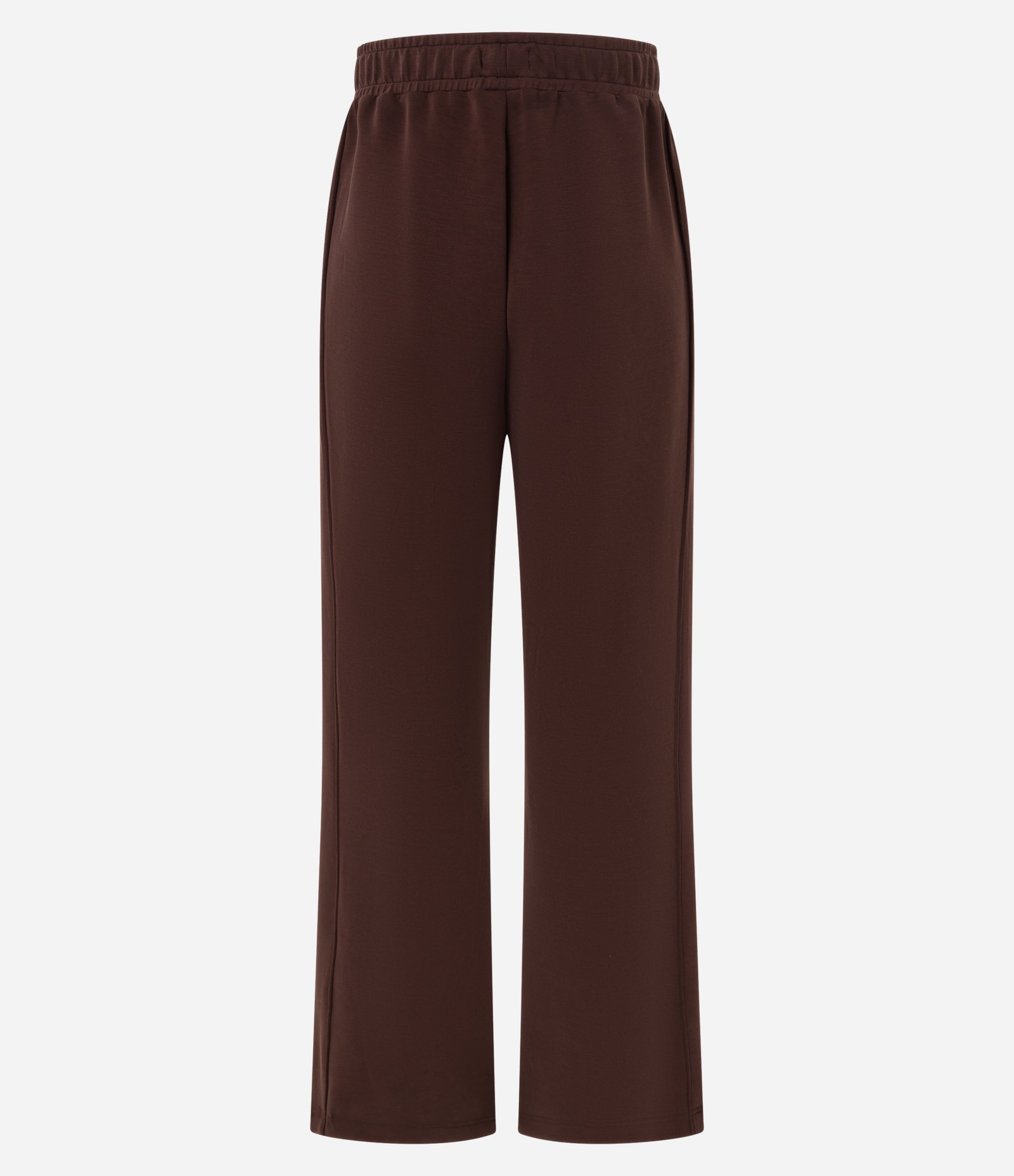 Calça Reta Esportiva em Modal com Bolsos Marrom 7