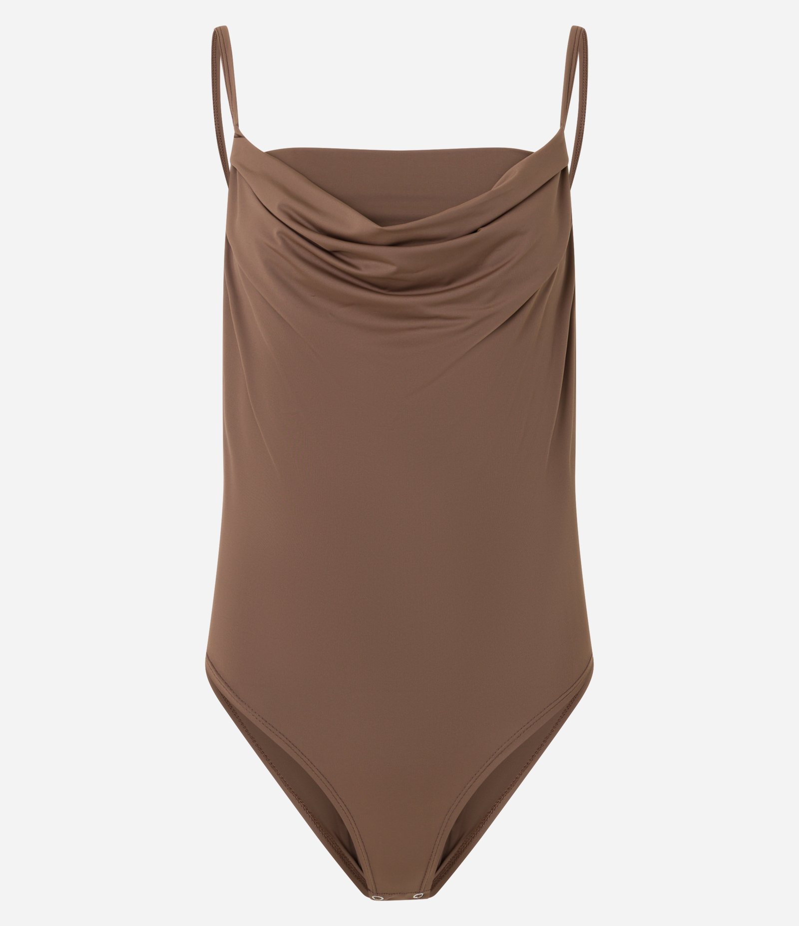 Body em Microfibra com Decote Degage Marrom 4