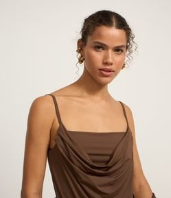 Body em Microfibra com Decote Degage