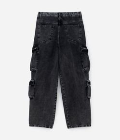 Calça Super Baggy em Jeans com Multibolsos