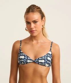 Biquíni Top Camisetinha em Microfibra com Estampa Corrente