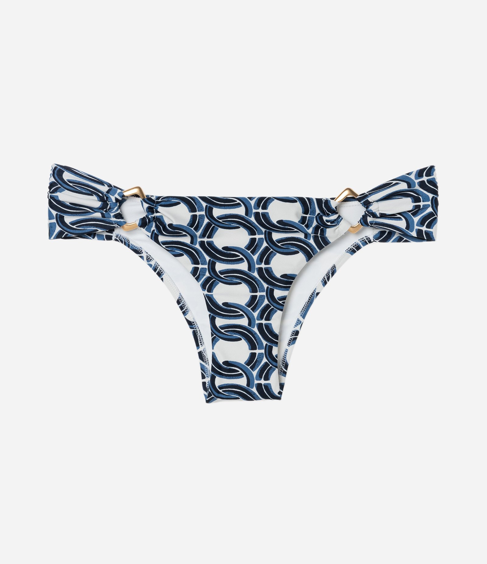Biquíni Calcinha em Microfibra com Estampa Corrente Azul 6