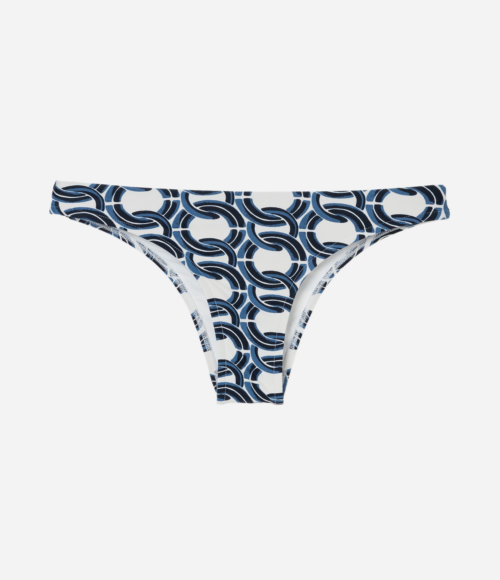 Biquíni Calcinha Básico em Microfibra com Estampa Corrente Azul 6